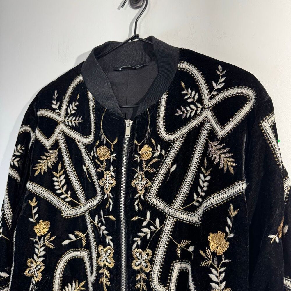 Zara Man Limited Edition Velvet Embroidered Bomber Jacket M - Picture 3 of 7